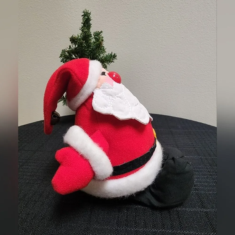 1982 Hallmark Santa Claus Felt Plush with Bean Bag Bottom & Legs